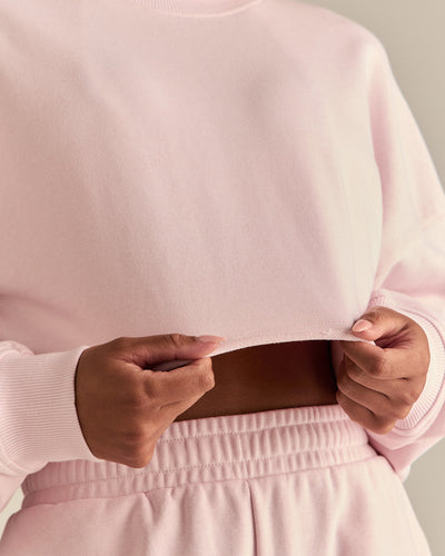 Comfort Lightweight Cropped Sweat | Ballet Pink