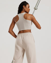 Comfort Ribbed Cropped Tank | Stone