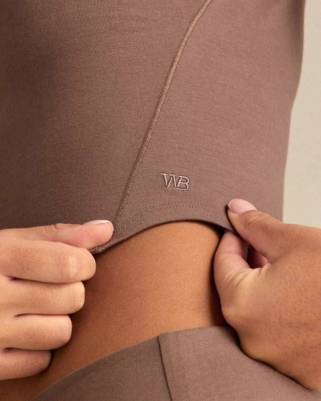 Cotton Contour Long Sleeve T-Shirt | Mocha