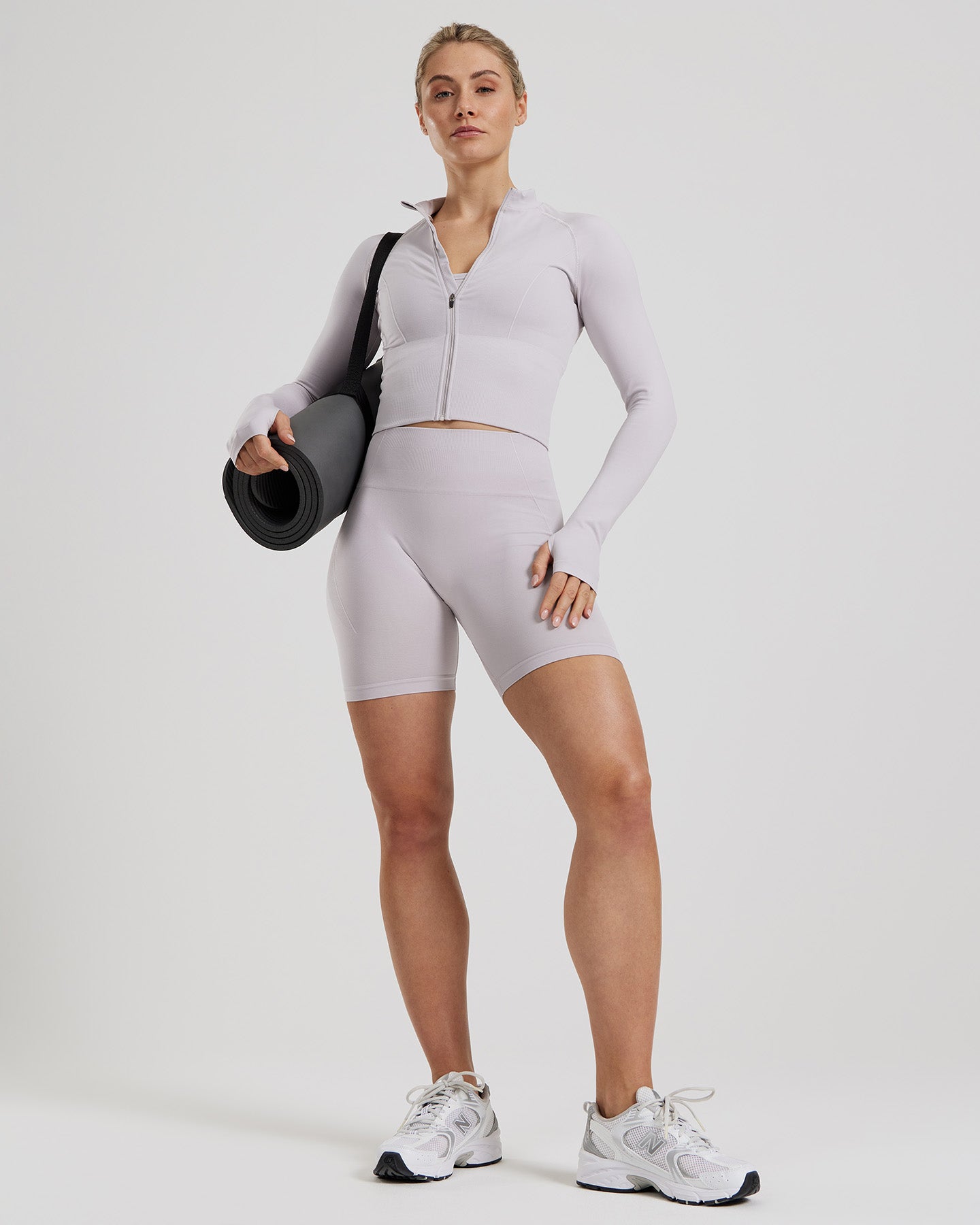 Define 2.0 Seamless Full Zip Midi Jacket | Steel Grey