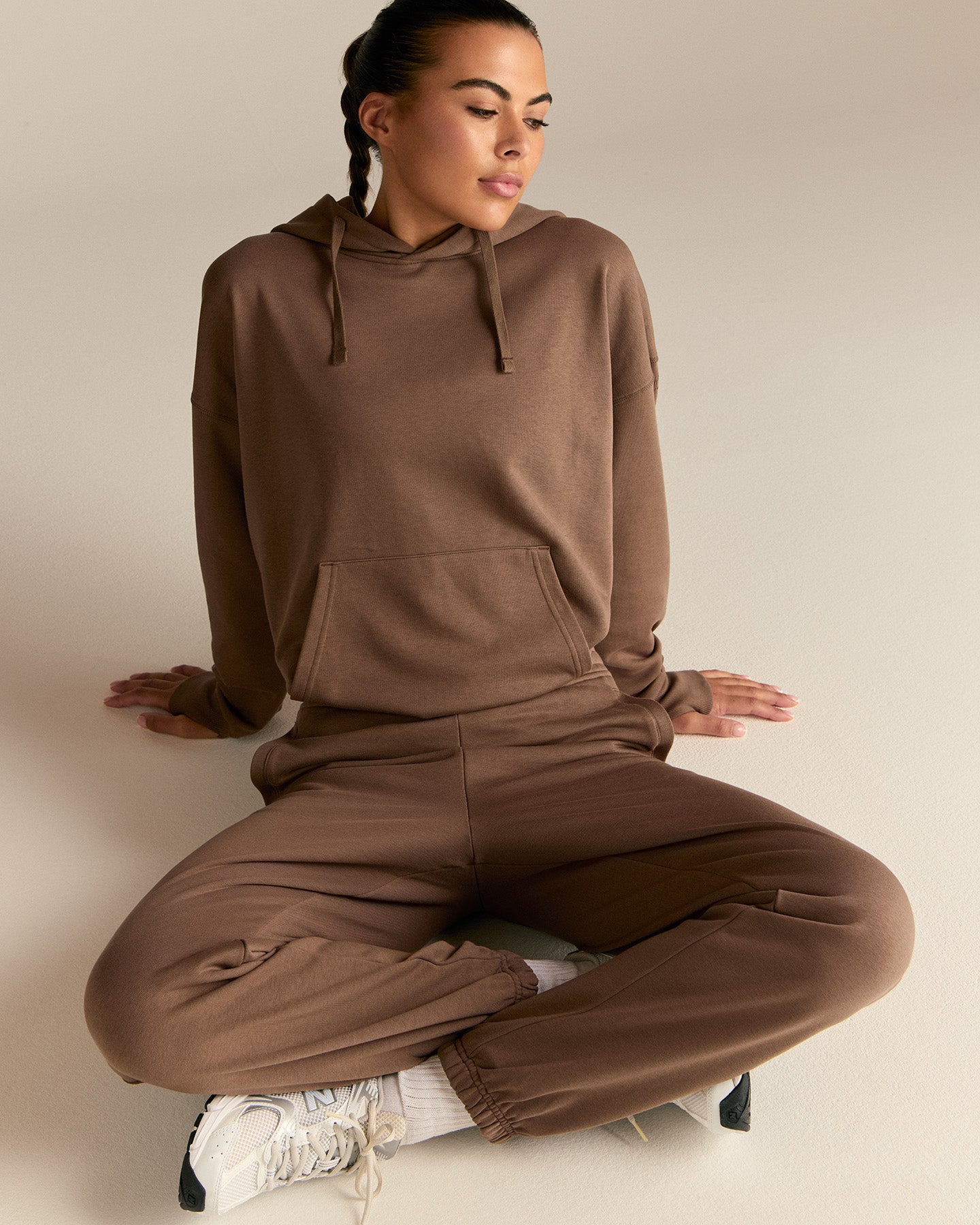 Comfort Cuffed Hem Joggers | Milk Chocolate