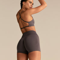 Define 2.0 High Waist Scrunch Shorts 4" | Slate Grey