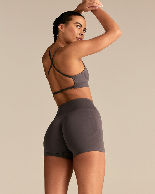 Define 2.0 High Waist Scrunch Shorts 4" | Slate Grey