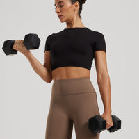 Essential Cropped Short Sleeve Tee | Black