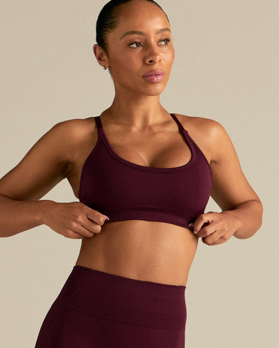 Define 2.0 Seamless Cross Back Bra | Merlot