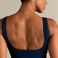 Power Seamless Open Back Mini Bra | Sapphire Blue
