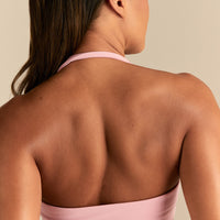 Essential Twist Front Halter Bra | Sweet Pink