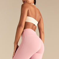 Essential Twist Front Halter Bra | Coconut White