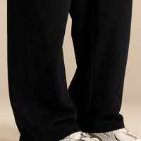 Comfort Lightweight Straight Leg Mid Waist Joggers | Black