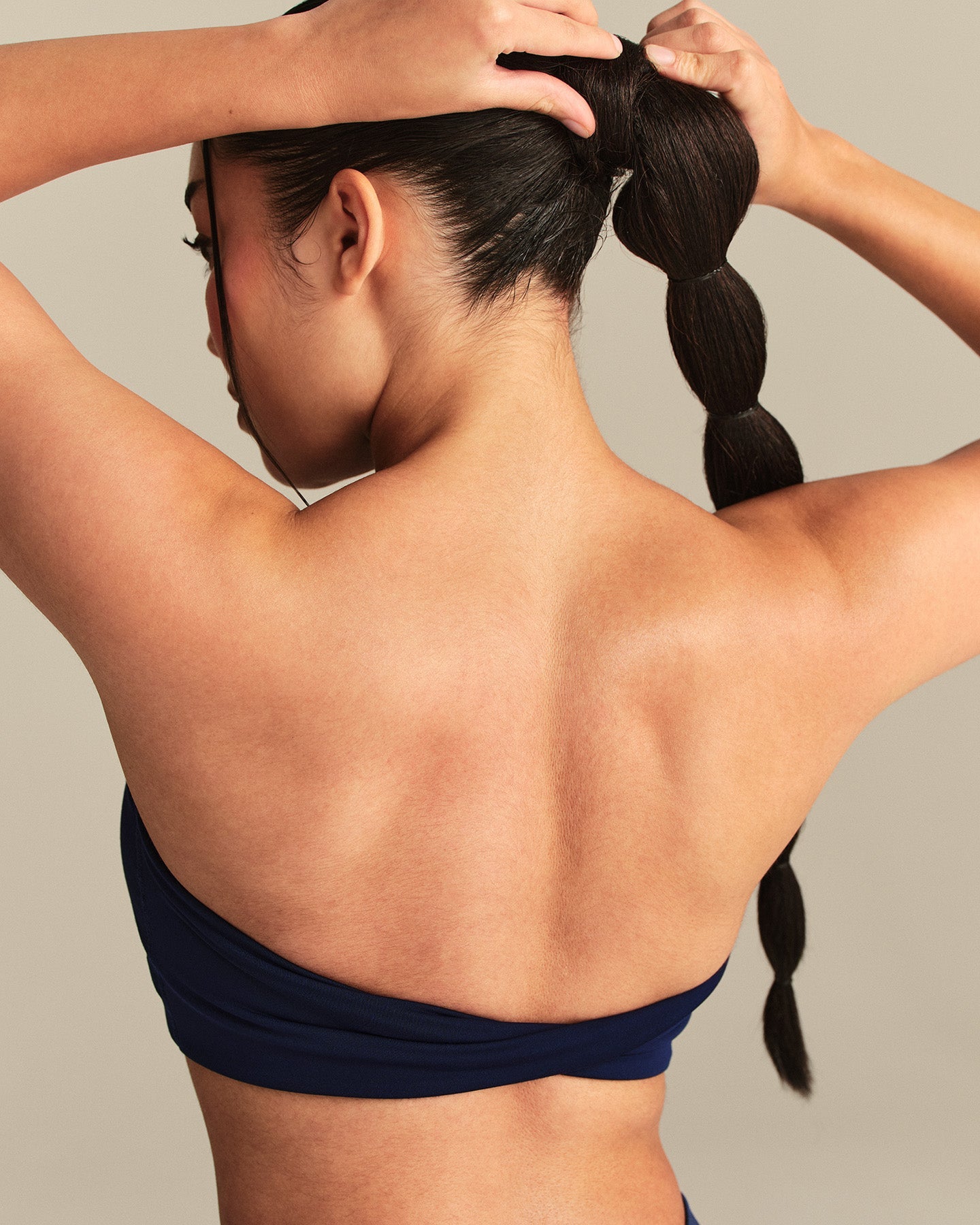 Essential Twist Back Bandeau Bra | Sapphire Blue