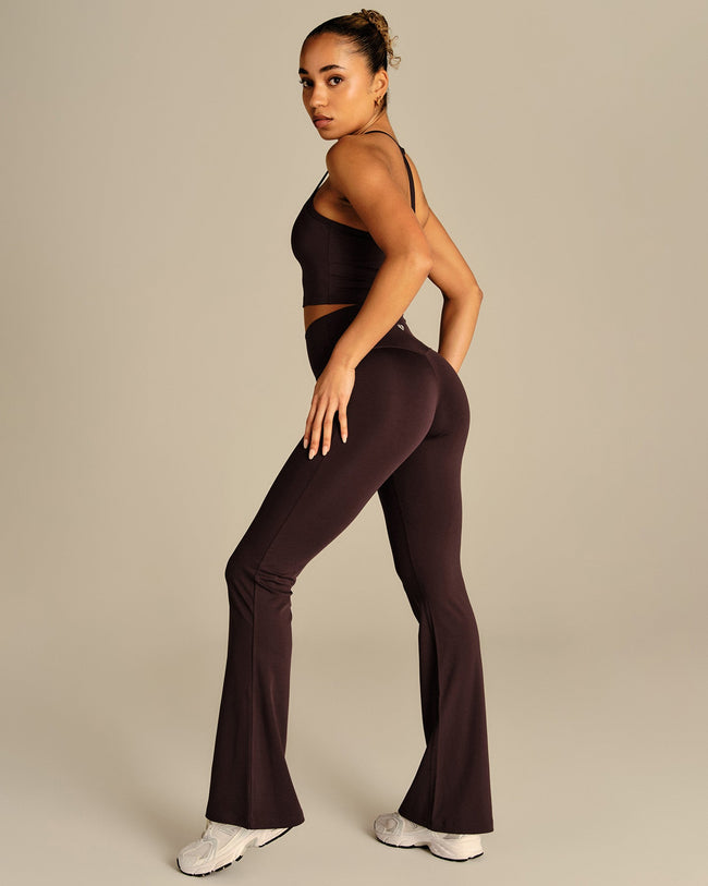 Essential High Waist Flared Leggings | Cafe Noir