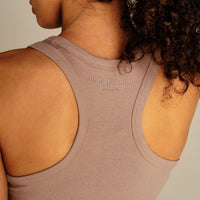 Comfort Ribbed Midi Tank | Mauve Taupe