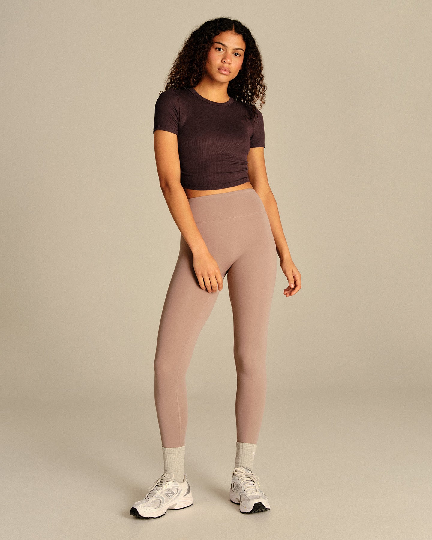 Comfort Ribbed Cropped T-Shirt | Cafe Noir