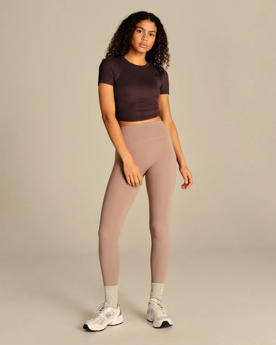 Comfort Ribbed Cropped T-Shirt | Cafe Noir
