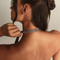 Power Seamless Halter Neck Bra | Taupe Grey