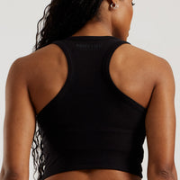 Comfort Ribbed Cropped Tank | Black