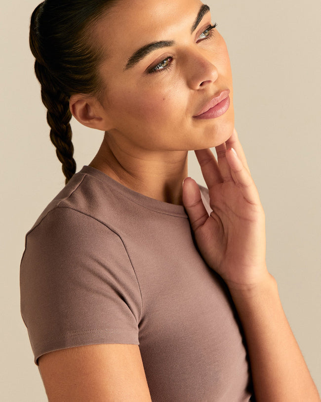 Cotton Contour Short Sleeve T-Shirt | Mocha