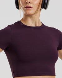 Essential Cropped Short Sleeve Tee | Midnight Plum