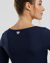 Essential Long Sleeve Built-In Bra Top | Sapphire Blue