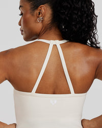 Essential Built-In Bra Crop Tank Top | Off White