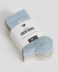 Premium Crew Marl Socks (3PK) | Off White/Silver Grey/Basalt