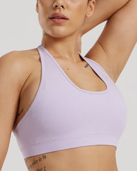 Motion Seamless Halter Bra | Cool Lilac