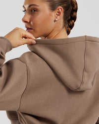 Comfort Cropped Full Zip Hoodie | Caribou