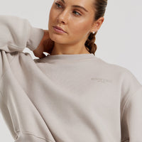 Comfort Cropped Crew Neck | Stone