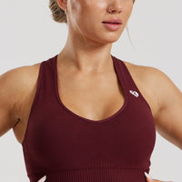 Power Seamless Sweetheart Bra | Dark Cherry