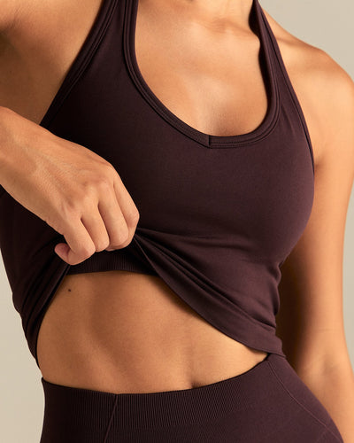 Define 2.0 Seamless Halter Tank | Cafe Noir