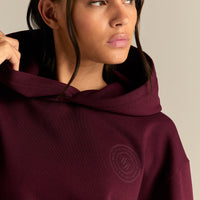 Comfort Oversized Health Club Graphic Hoodie | Merlot