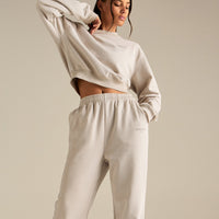 Comfort Outdoor Cropped Crew Neck | Stone
