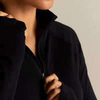 Lightweight Seamless 1/4 Zip Long Sleeve Top | Black