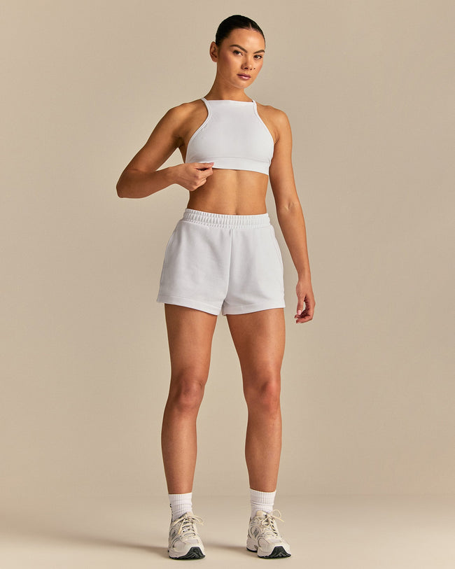 Define 2.0 High Neck Backless Bra | White
