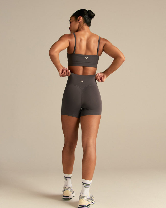 Essential High Waist Shorts | Slate Grey