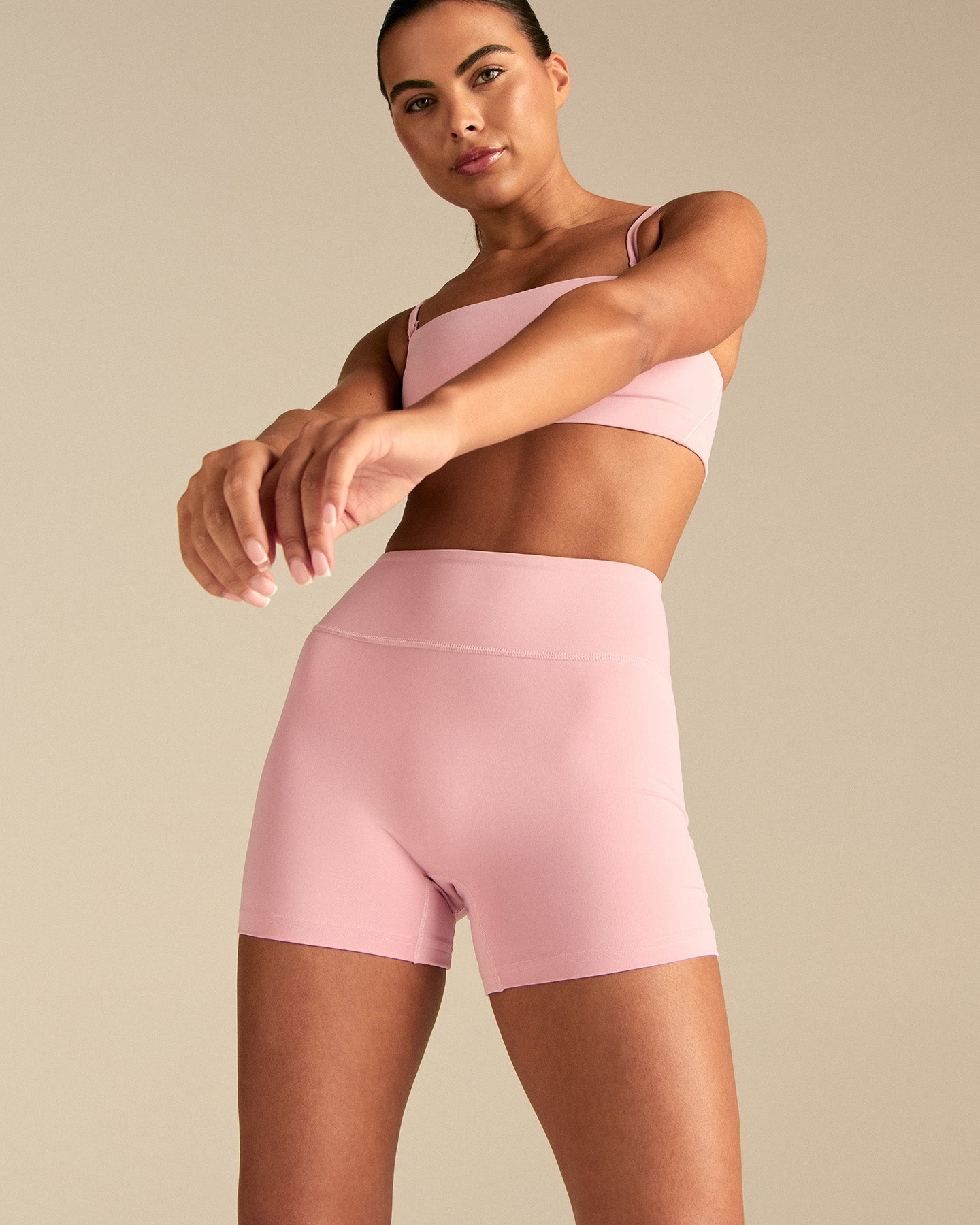Essential High Waist Shorts | Sweet Pink
