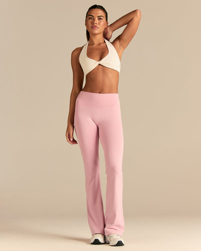 Essential Twist Front Halter Bra | Coconut White