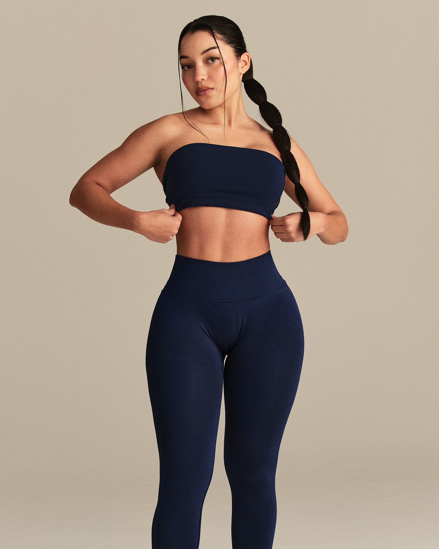 Essential Twist Back Bandeau Bra | Sapphire Blue