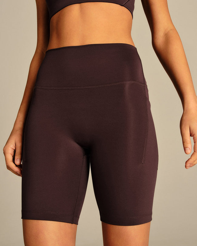 Essential High Waist Cycling Shorts with Pockets | Cafe Noir