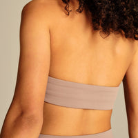 Essential Twist Front Halter Bra | Mauve Taupe