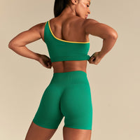 Power Seamless One Shoulder Bra | Amazonia Green