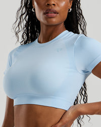 Motion Seamless Short Sleeve Crop Top | Powder Blue