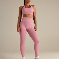 Power Seamless Halter Neck Bra | Blush Pink