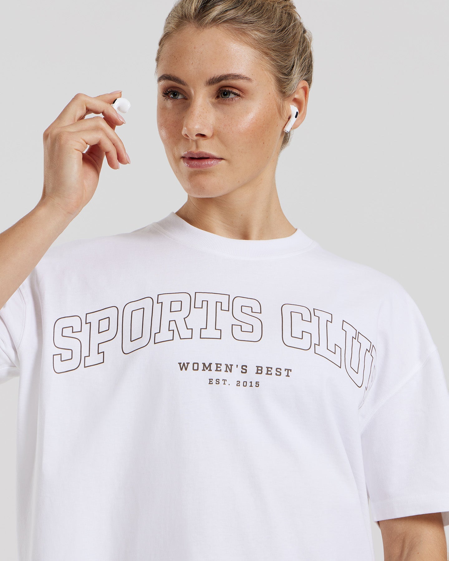 Comfort Oversized Short Sleeve Sports Club T-Shirt | White