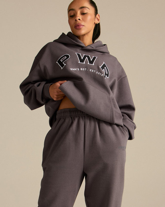Comfort Oversized PWR Hoodie | Slate Grey