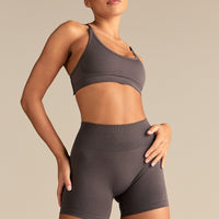 Define 2.0 High Waist Scrunch Shorts 4" | Slate Grey