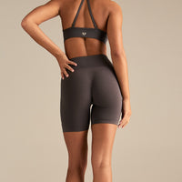 Define 2.0 High Waist Scrunch Shorts 6" | Slate Grey