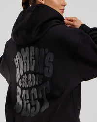 Comfort Oversized Statement Graphic Hoodie | Black