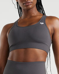 Power Seamless Sports Bra | Graphite