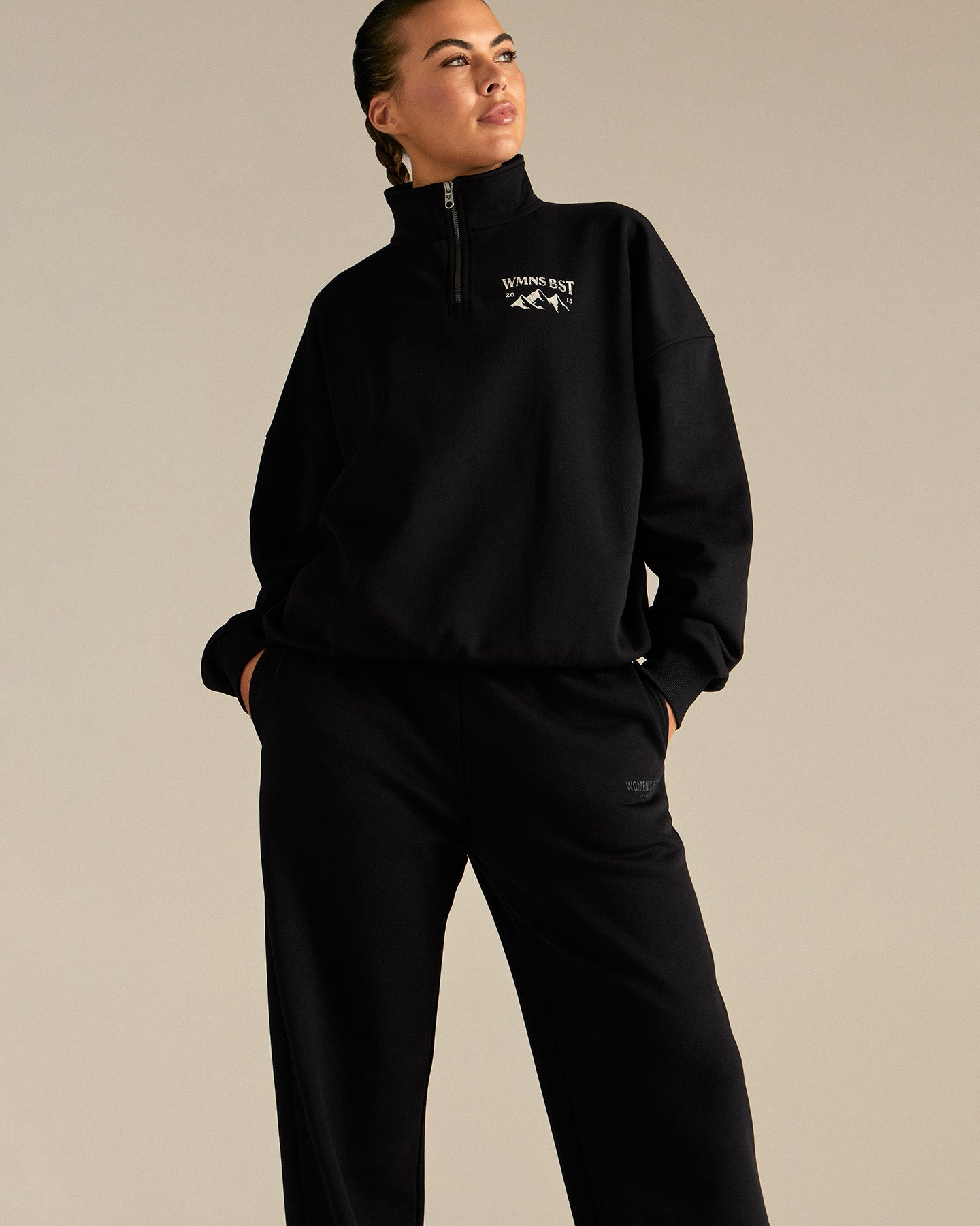 Comfort Cozy Straight Leg Joggers | Black